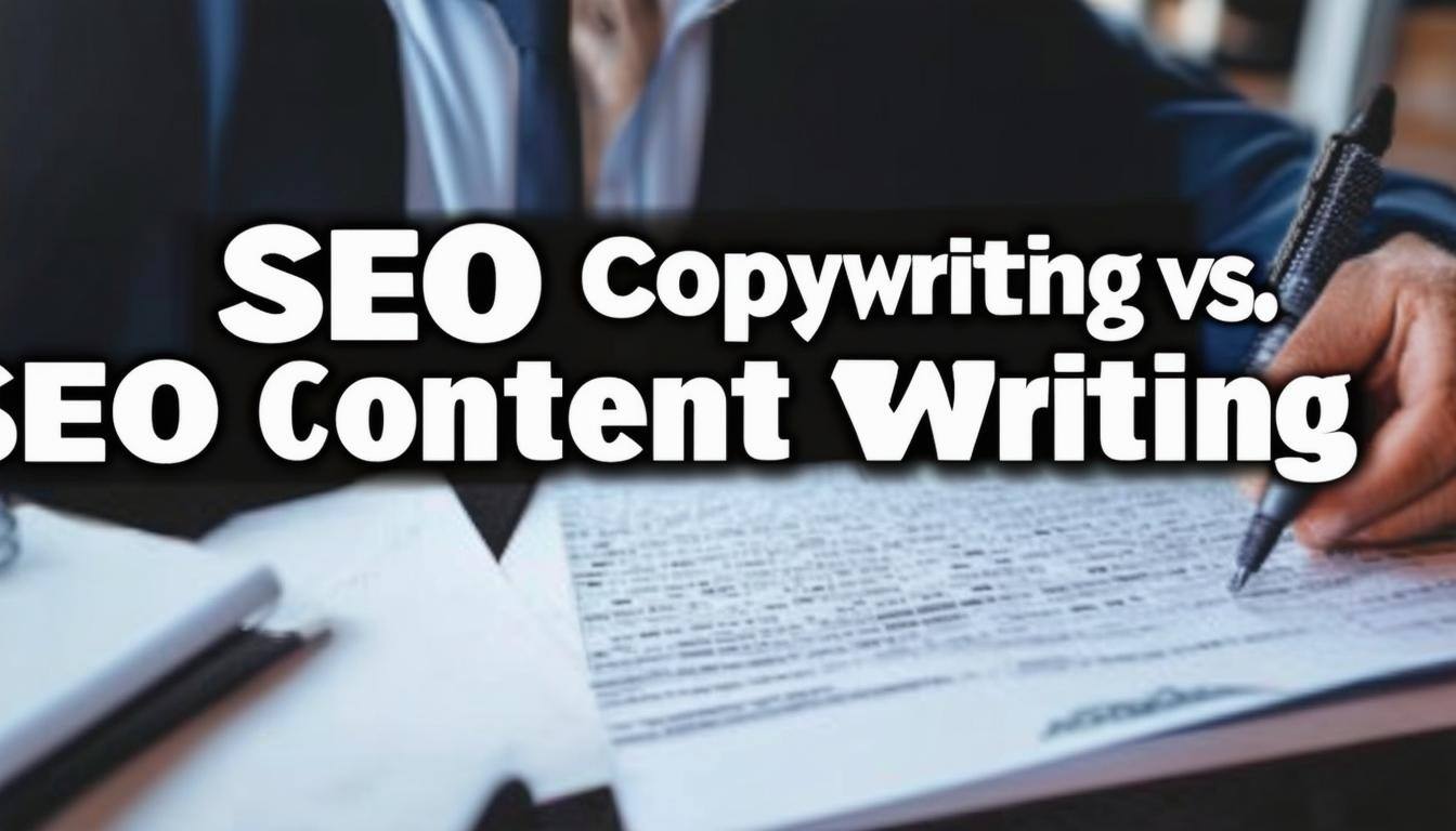 An image with the words SEO Copywriting vs