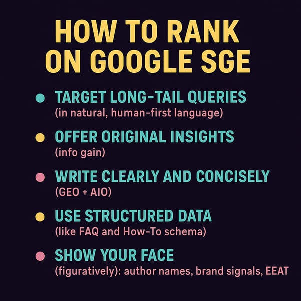 optimize and rank for Google SGE